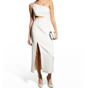 Cinq à Sept White One-Shoulder Midi Dress